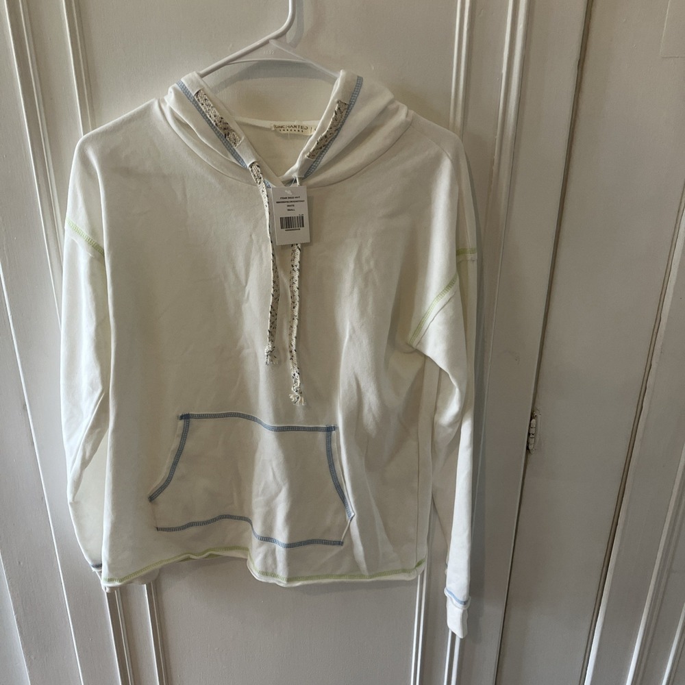 Uncharted Threads Hoodie Women's Small Off White Pullover Casual